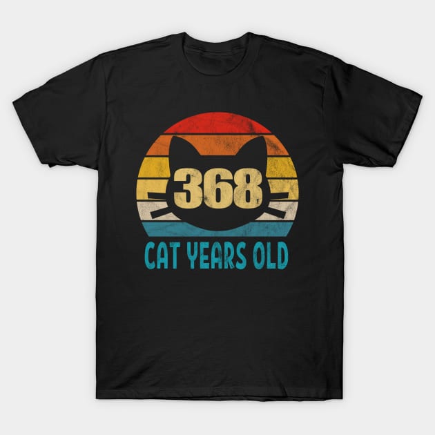 368 Cat Years Old Retro Style 88th Birthday Gift Cat Lovers T-Shirt by Blink_Imprints10
